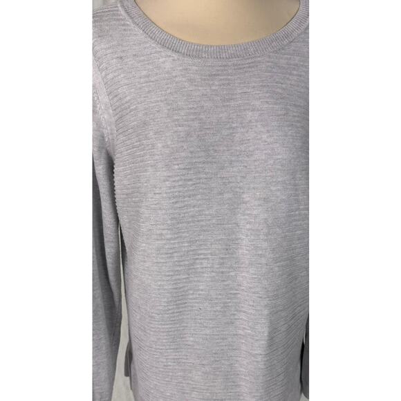 Hilary Radley XL Gray Ribbed Sweater with Blouse Look Hem - Picture 2 of 8